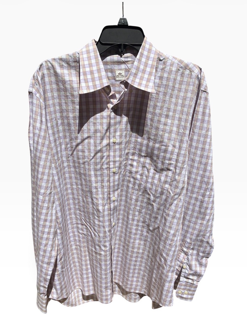 Peter Millar Button Down Shirt Men’s Long Sleeve Casual Check Sz L
